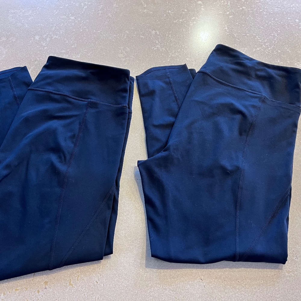 Zella Black 7/8 Leggings 2 Pair, Like new, XL